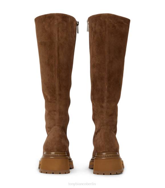 kniehohe Stiefel| de Tony Bianco Frauen Hitch-Kalbsstiefel Sattelwildleder 4624466